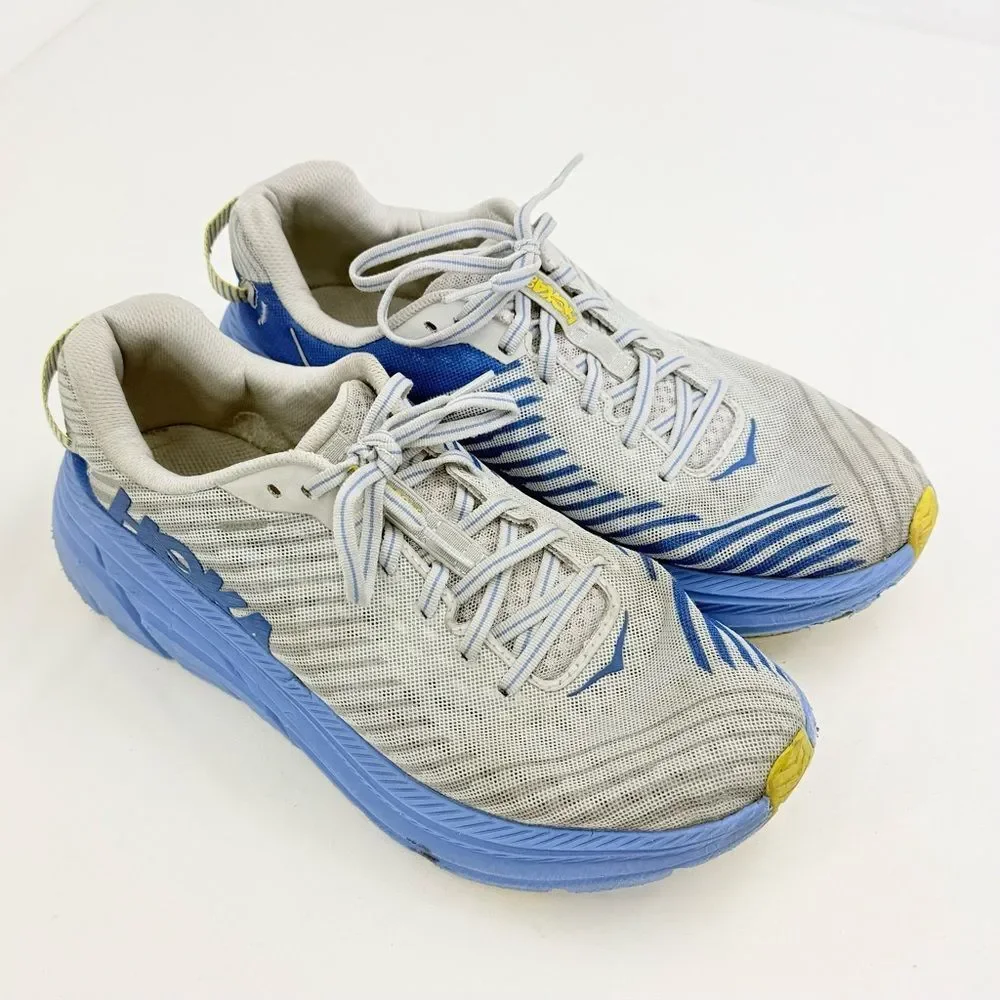 Hoka One One RICON Running Athletic Sneaker in Oyster Mushroom Nebulas Blue